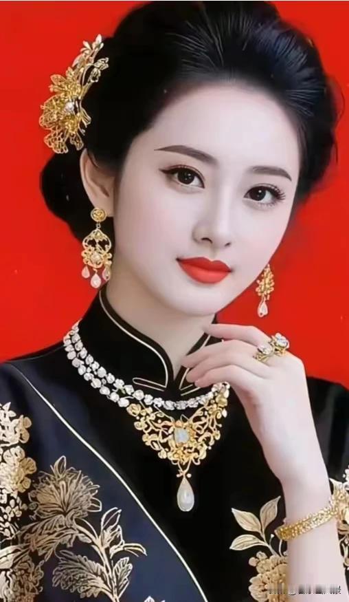 眉似春山寒远黛，
目若秋水若繁星。
丹唇未启先闻笑，
风姿绰约梦牵魂。