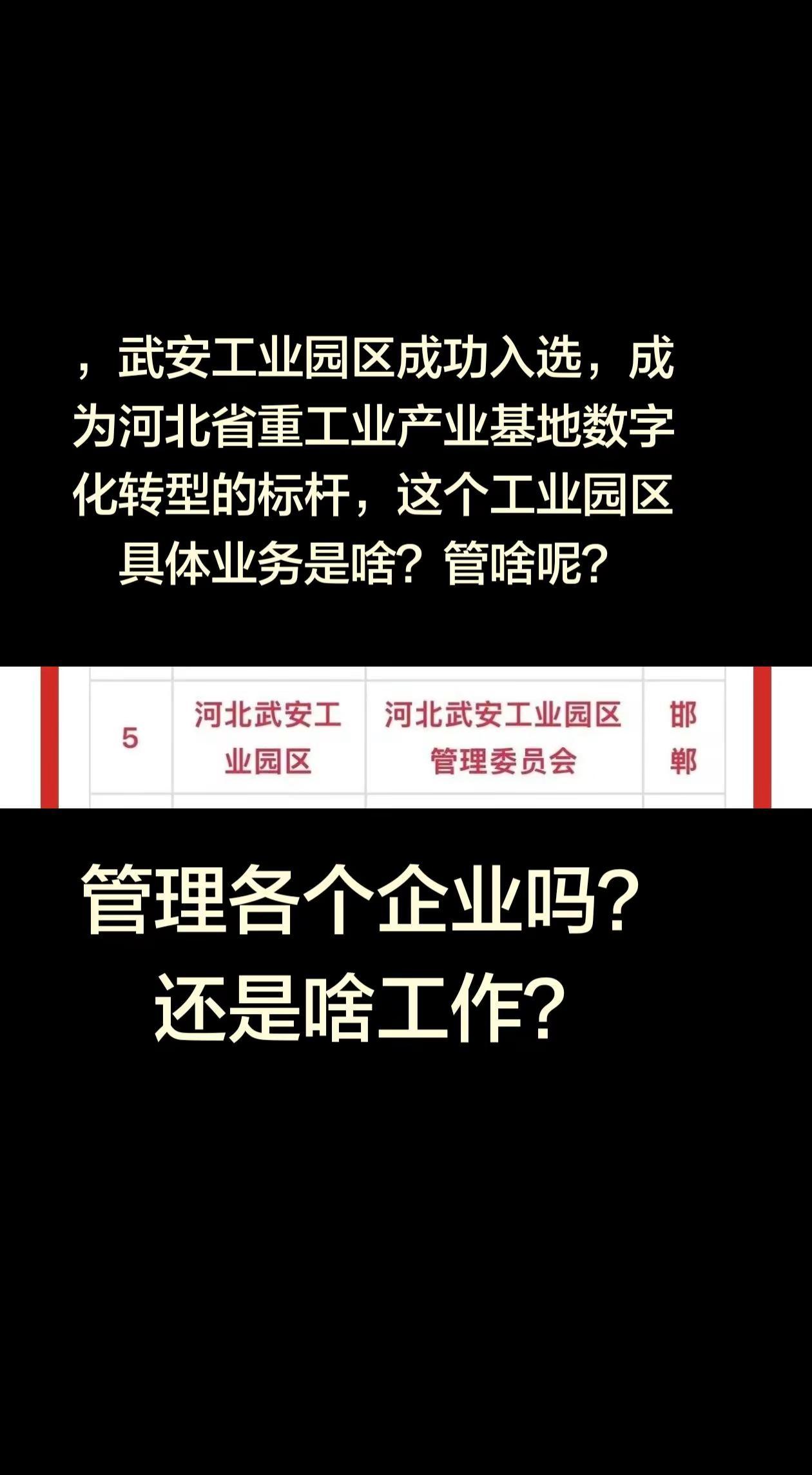 武安工业园区是干啥的？武安工业园成省级数字化标杆！本地人却懵了：它到底是干啥的？