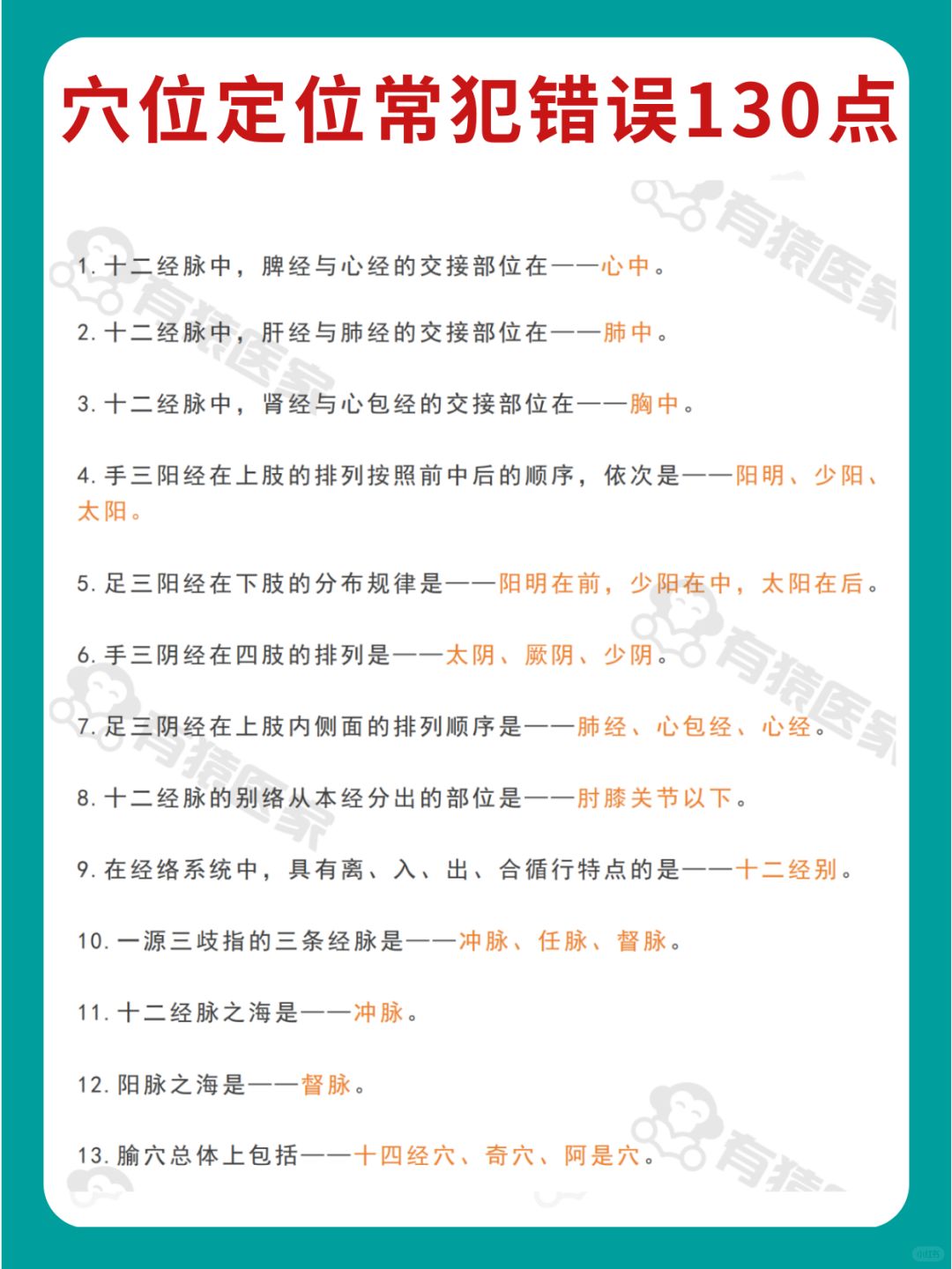 看完针灸常犯错误，考试一定要避免