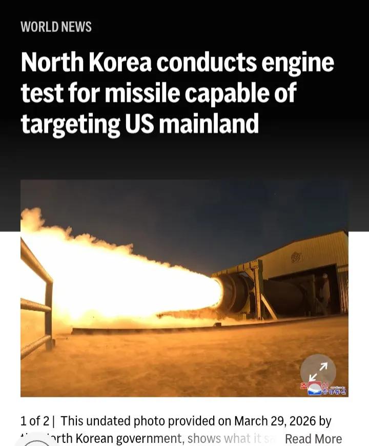 美联社的标题有些耸动：“朝鲜正在进行能够打击美国本土导弹的发动机测试。”
虽然美