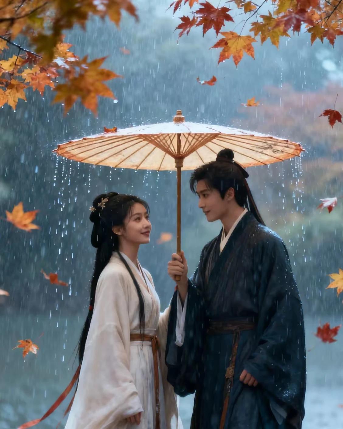 上联：春山不语藏深意
下联：秋水无言蕴真情