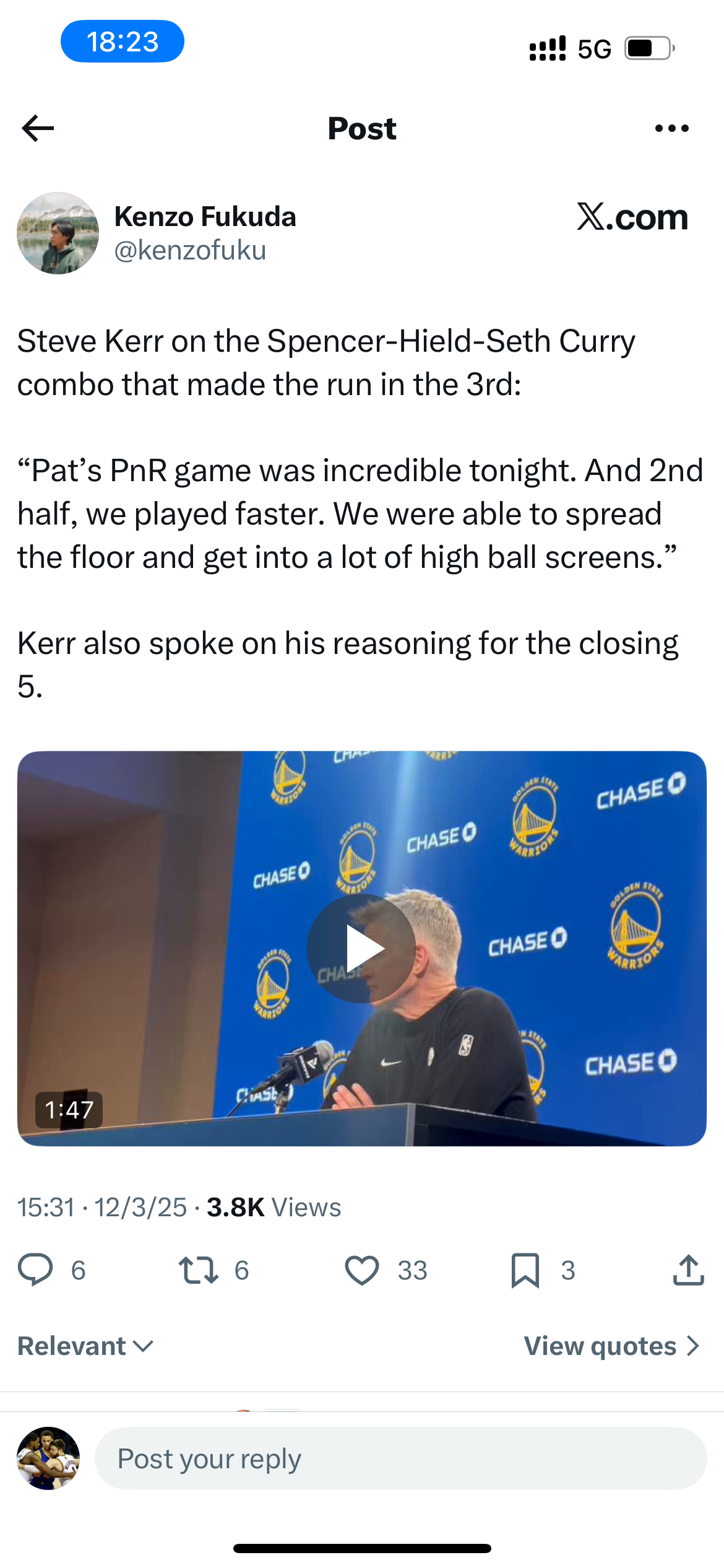 科尔赛后谈为什么终结阵容上希尔德：“巴迪的防守其实比大家给他的评价更好，……而且