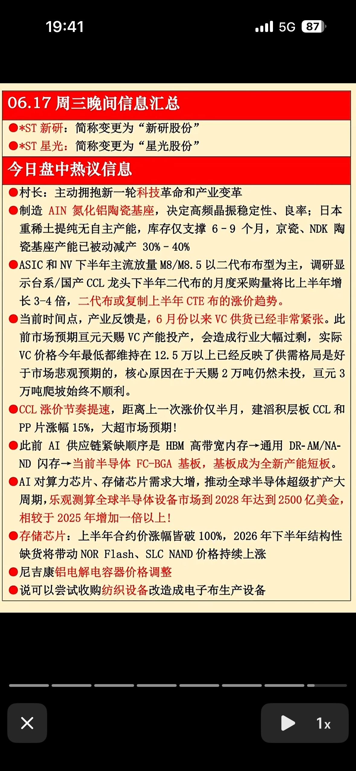 今日热点速读：AI、芯片、存储芯片市场动态

6月17日晚间新闻里，科技行业的A