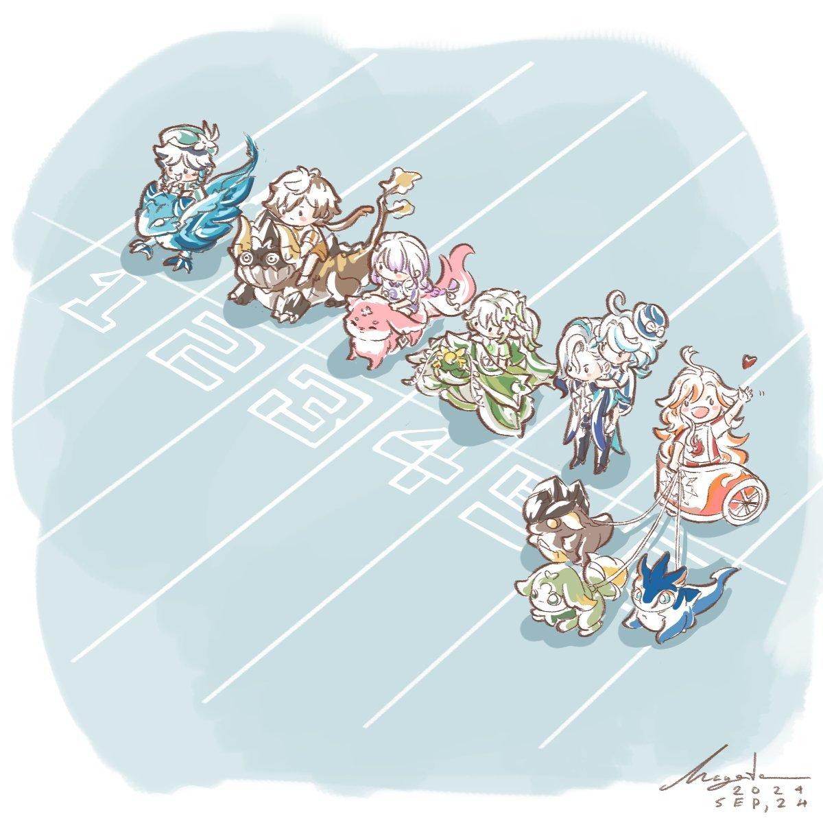 提瓦特运动会[doge]cr:画师 magentana#原神##原神5.0版本#