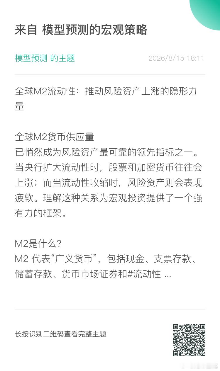 全球流动性领先股价6-8周。 