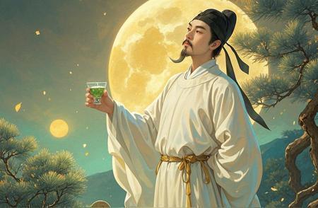 一天，李白刚进家门，他的妻子刘氏又是摔锅又是砸碗，劈头盖脸骂他：你就是个窝囊废。