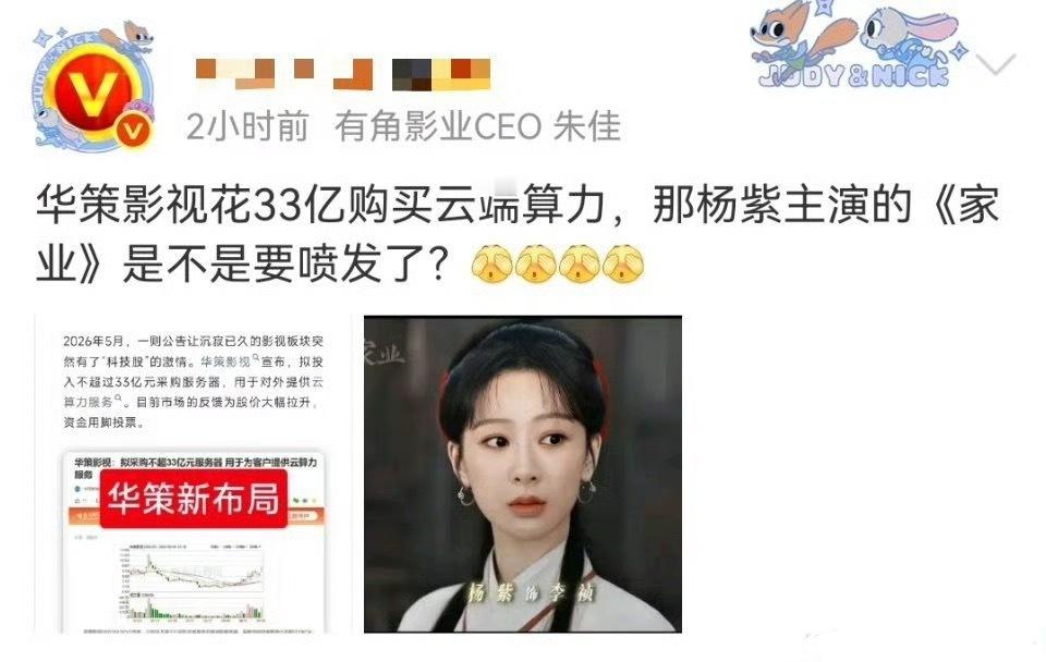 华策33亿是对外提供云算力服务的To B业务，和《家业》的制作、宣发半毛钱关系都
