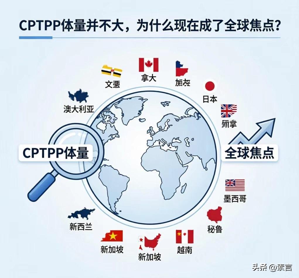 CPTPP体量并不大，为什么现在成了全球焦点？
 
是因为它的规则，被称为21世