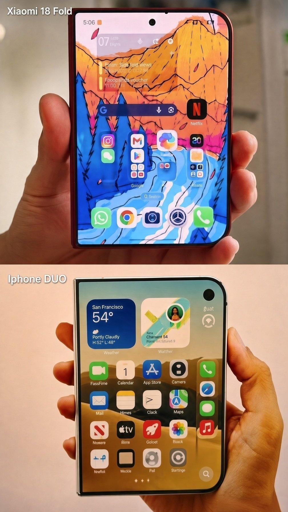 看到有人评价小米18 Fold和iPhone Duo，说是小米抄了答案，但好像没