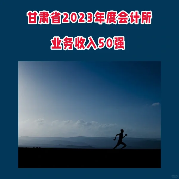 甘肃省2023年度会计所业务收入50强