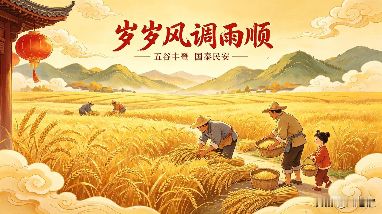 上联:岁岁风调雨顺，请赐下联年年国泰民安。