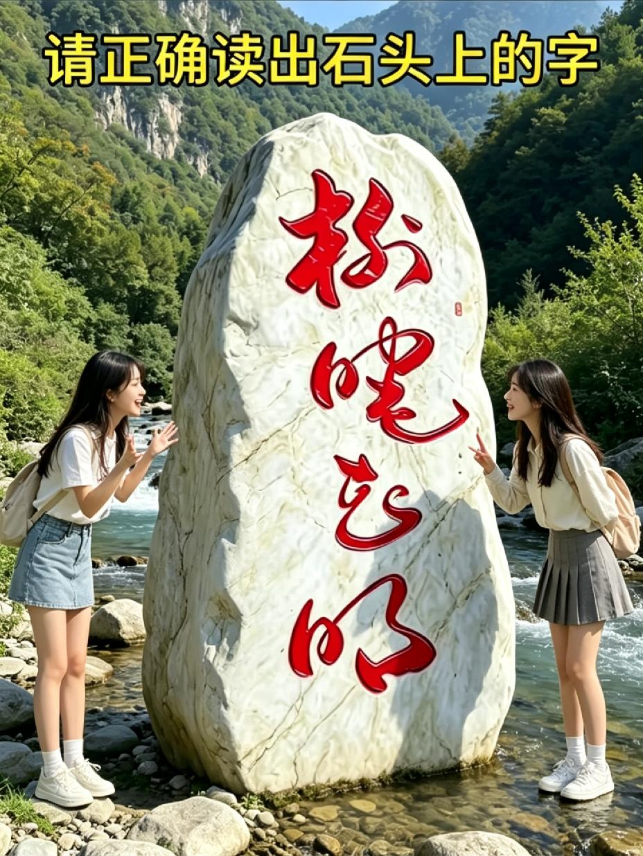 不是我吹！就算是大学生都不一定能把这石头上的字认出来，谁能一眼就能正确读出来，我