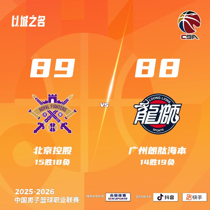 北京控股 89-88 广州朗肽海本 北控男篮vs龙狮男篮
北京控股：佩里21分1