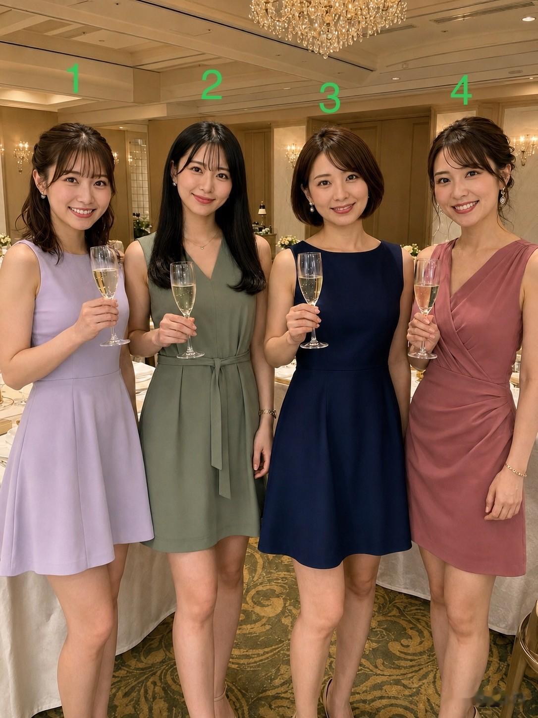 1号感觉让人想靠近。
2号第一眼容易心动。
3号越看越舒服。
4号成熟让人觉得踏