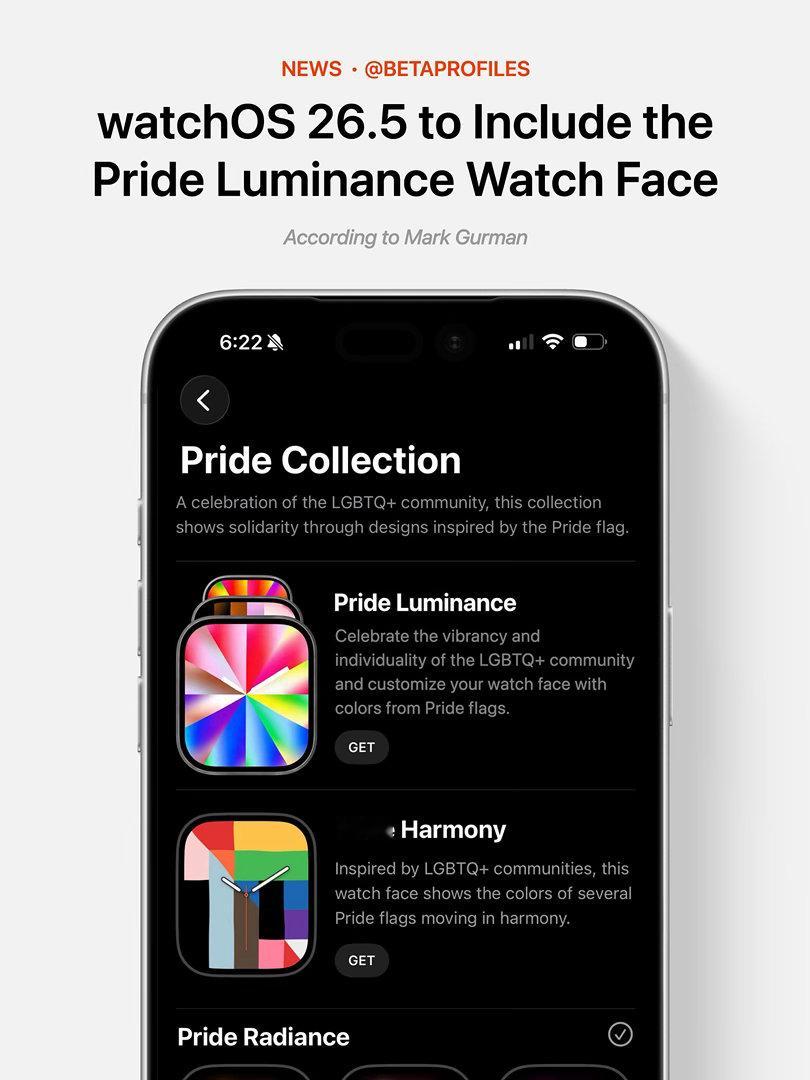 苹果即将在iOS26.5 RC和watchOS 26.5RC推出新壁纸 
