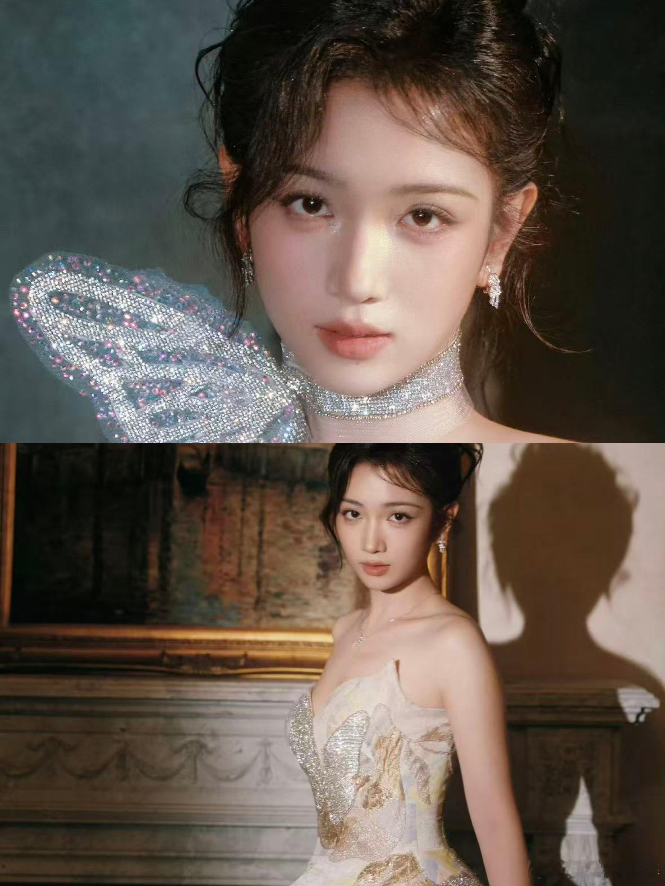 代露娃蝴蝶刺绣长裙代露娃ELLE风尚盛典造型真的太美了[拜托][拜托]仙女一样，