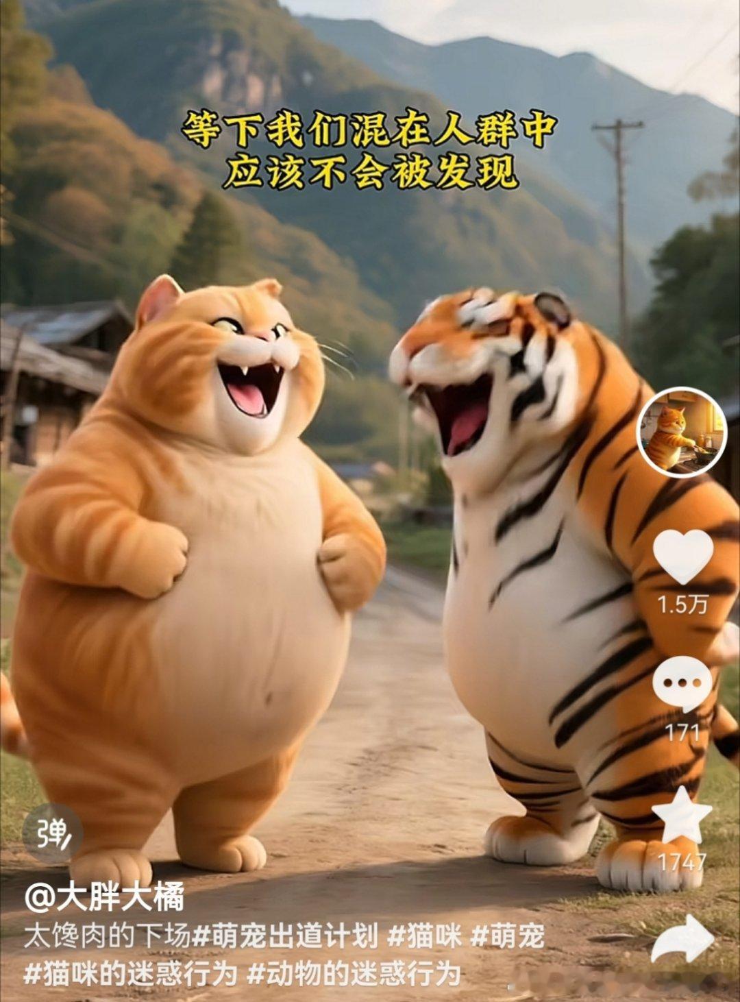我每天看大胖橘和虎哥老上瘾了，他俩太可爱了 ​​​
