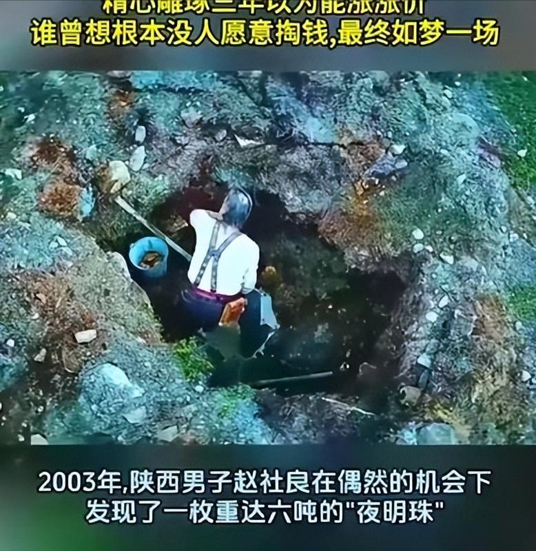 2004年，陕西的男子赵社良凭一己之力，挖出了重达6吨的夜明珠。有专家曾给它估值