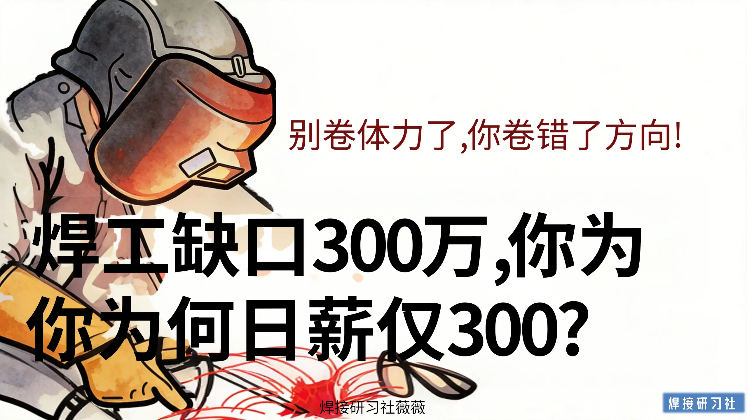 焊工缺口三百万，你为何日薪只有300？。2026年焊工缺口达300万...