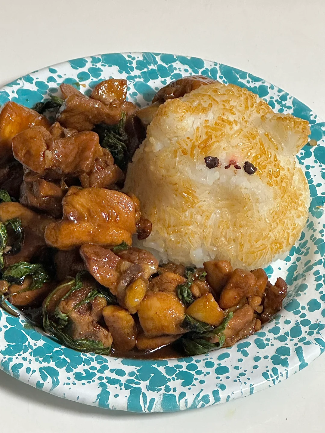 橘猫三杯鸡饭