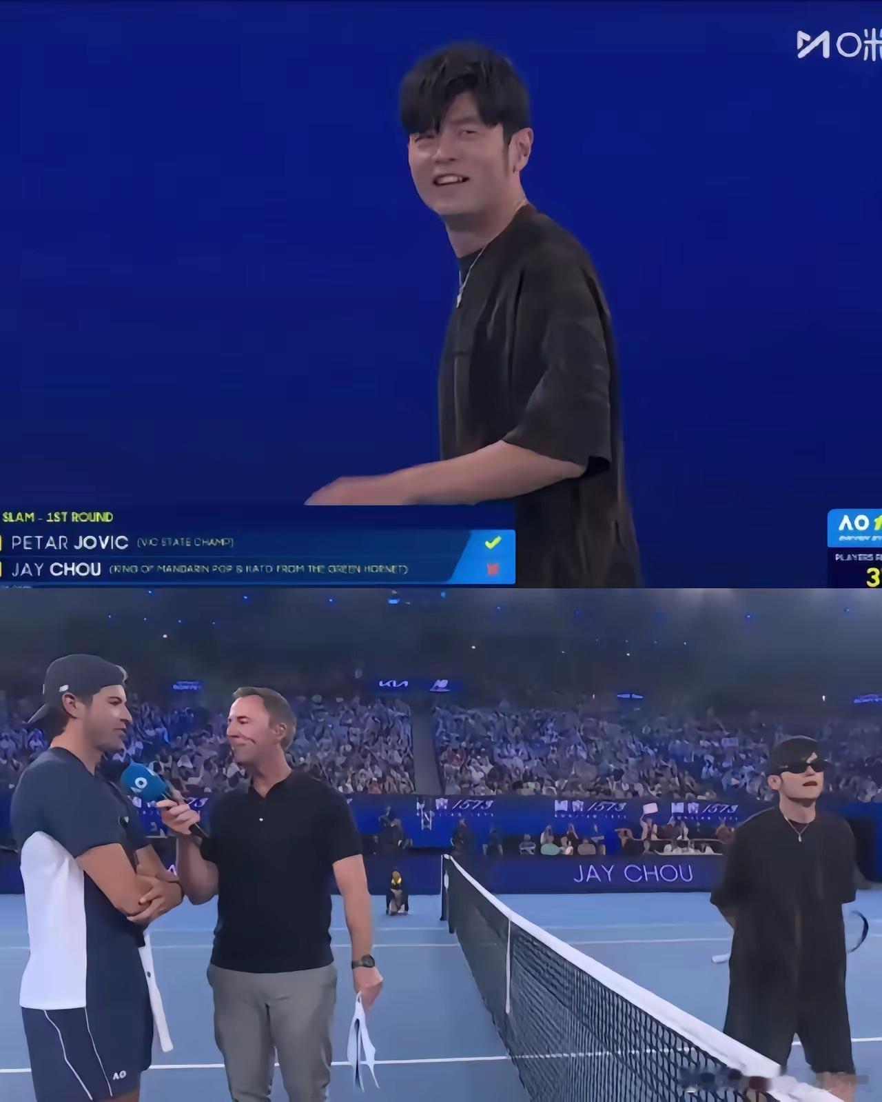 料到了周杰伦猜拳输掉发球权料到了他估计就是一轮游也料到他出场可能就5秒但是我没料