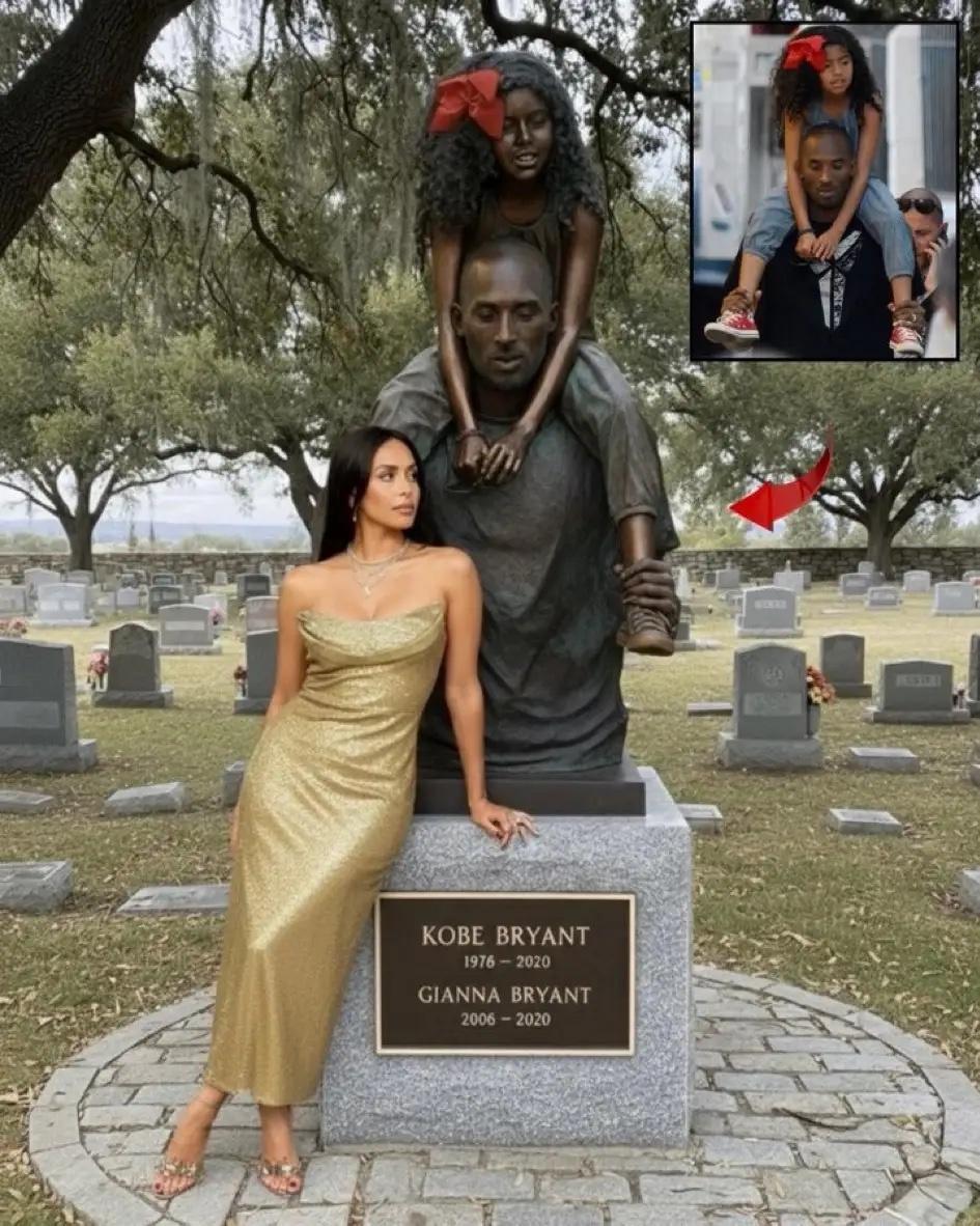 令人动容！瓦妮莎矗立在丈夫科比和女儿Gigi的立碑前！