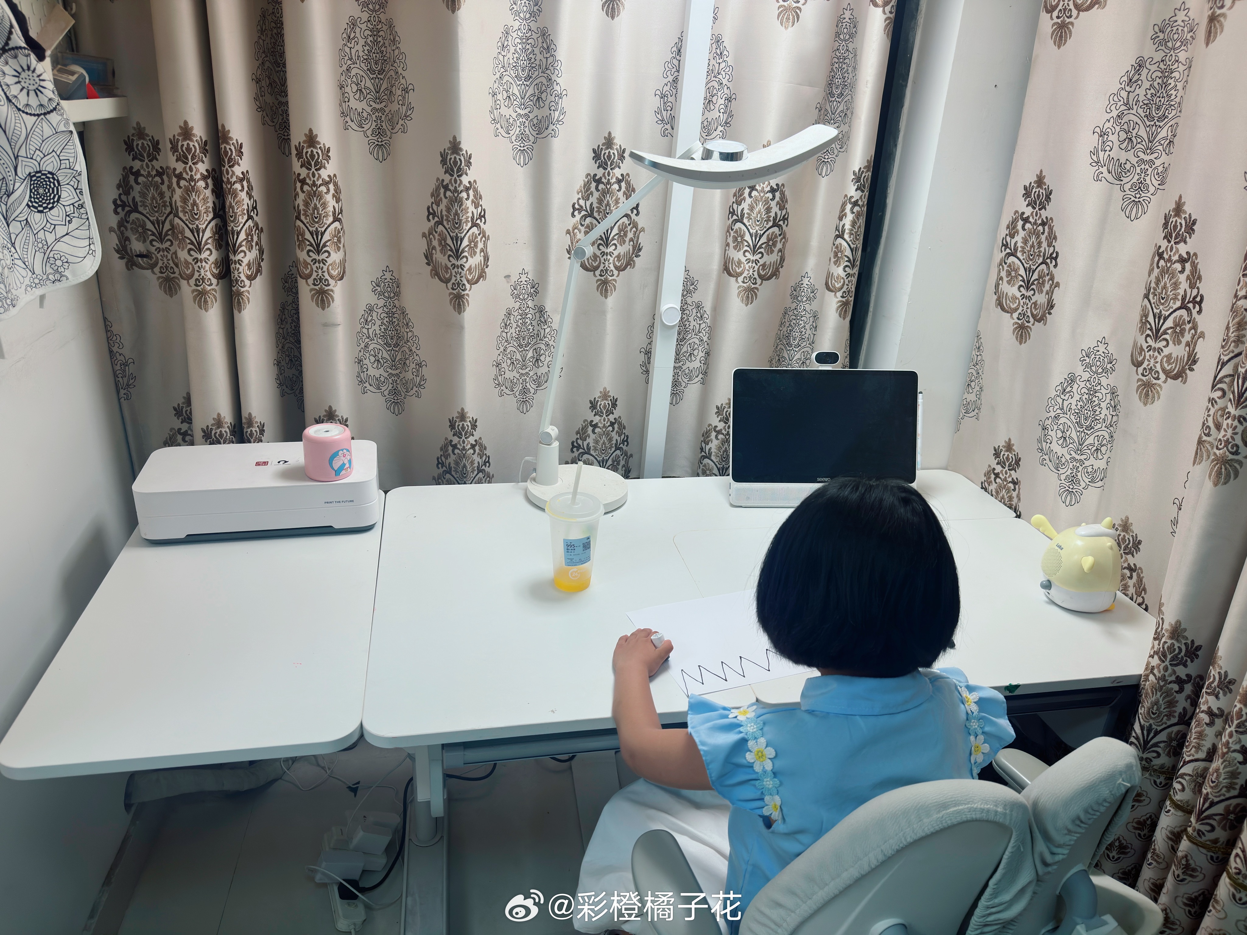 准备开始调整小学鸡的坐姿了刚把陪读区域弄好了 
