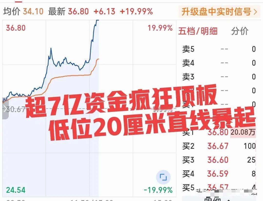 真结实！午后一柱擎天20厘米涨停！这只小票今天真是让人大开眼界！封单一度超过20