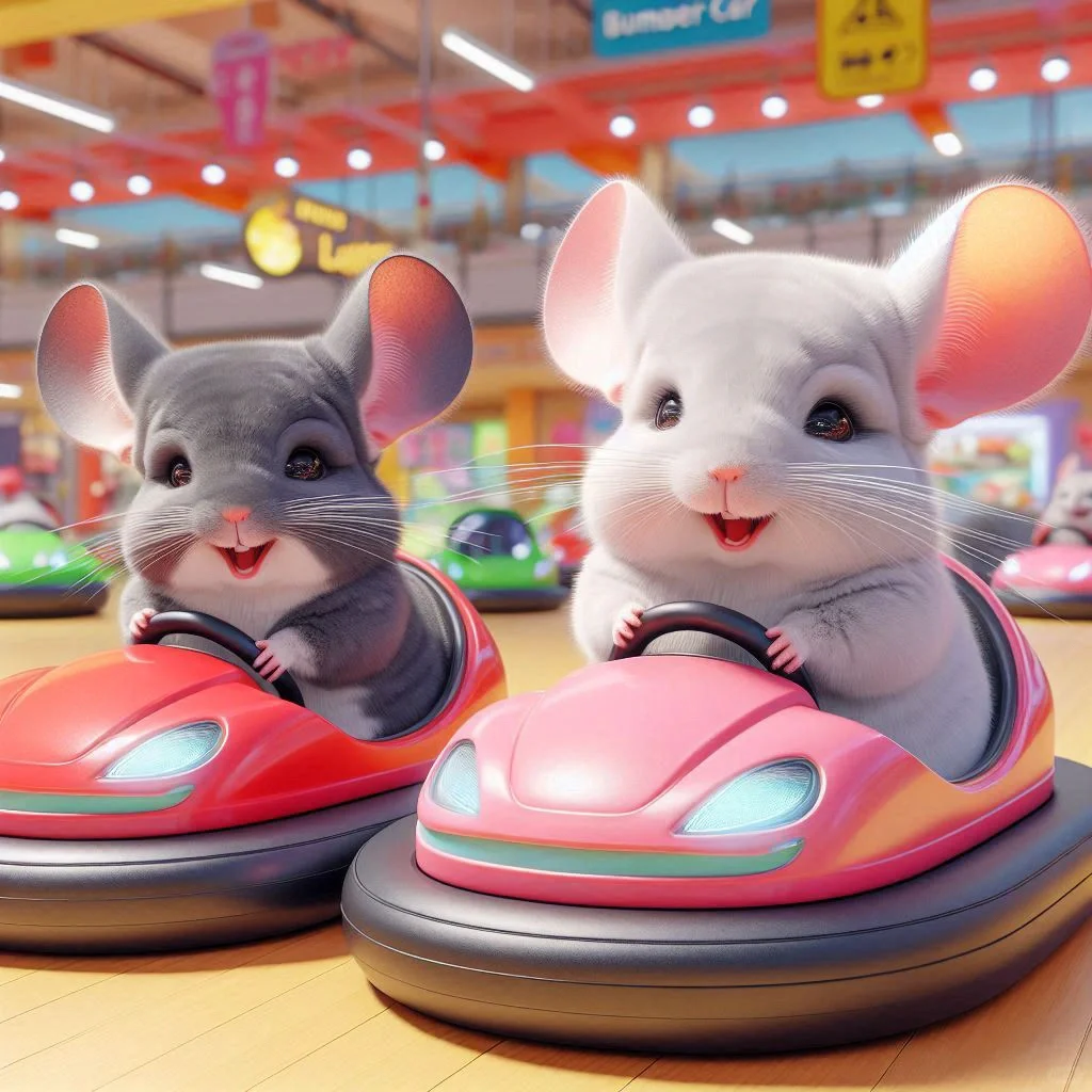 龙猫阿呆阿瓜玩碰碰车咯🚗～