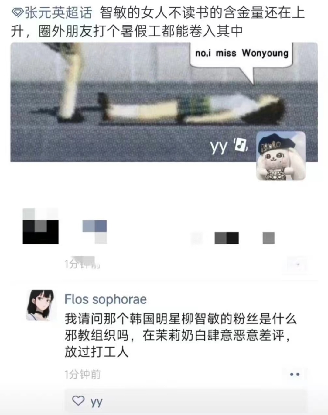 张元英和柳智敏两位女五一之争可以不要连累打工人吗？ ​​​