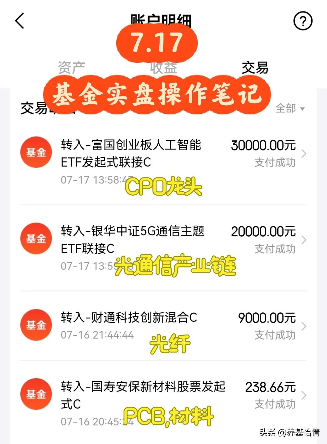 7.17基金实盘操作笔记，加仓的底气来自6月底减仓的45W，买在无人问津时，卖在