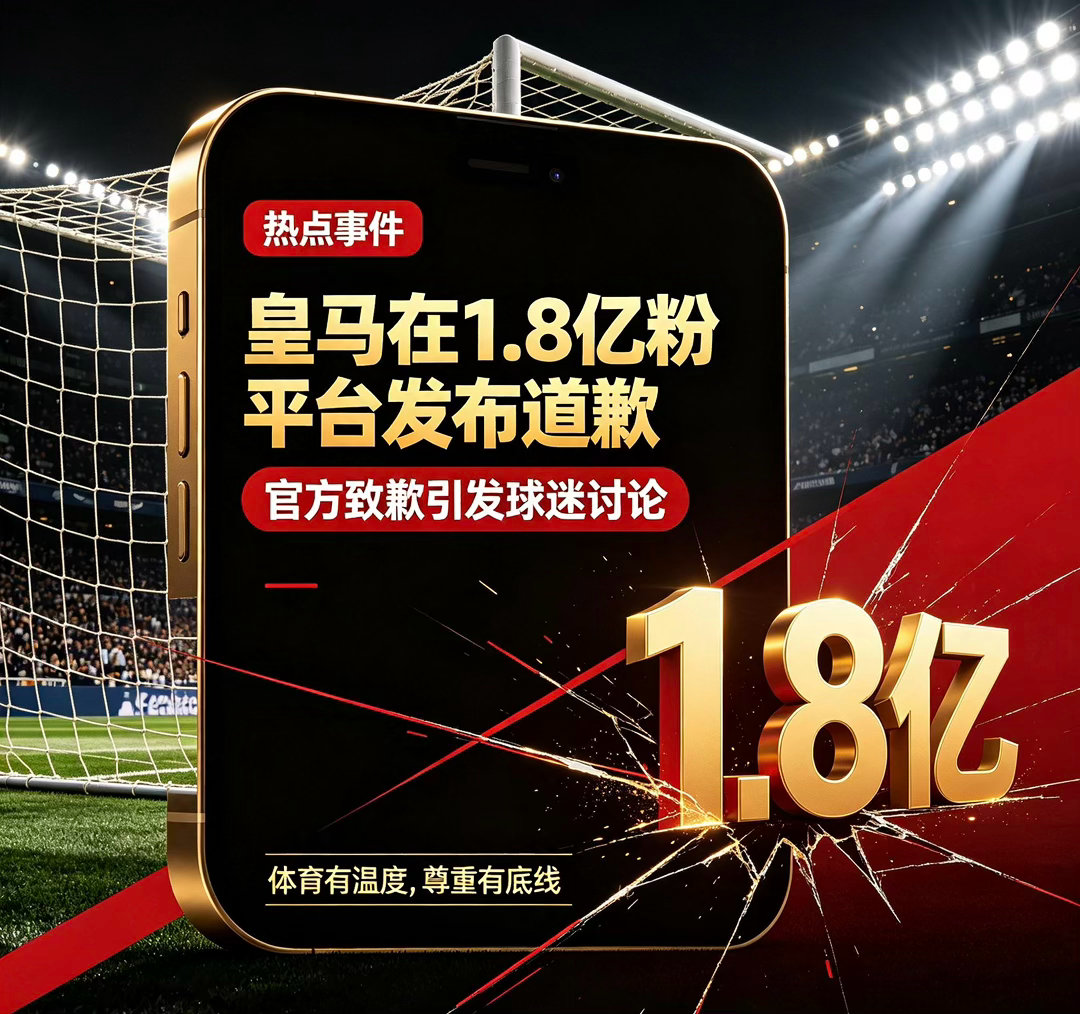 皇马选择在拥有1.8亿粉丝的Ins账号挂出官方致歉信，多渠道同步官宣道歉，也意味