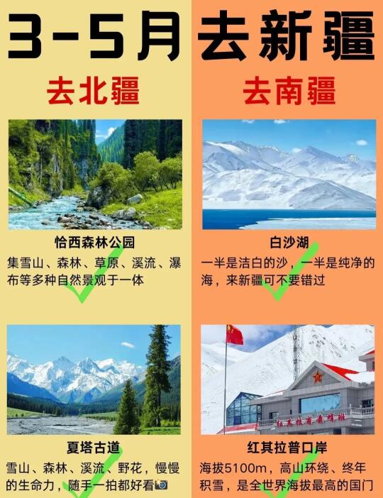 新疆旅游|3-5月去新疆，去北疆还是南疆？