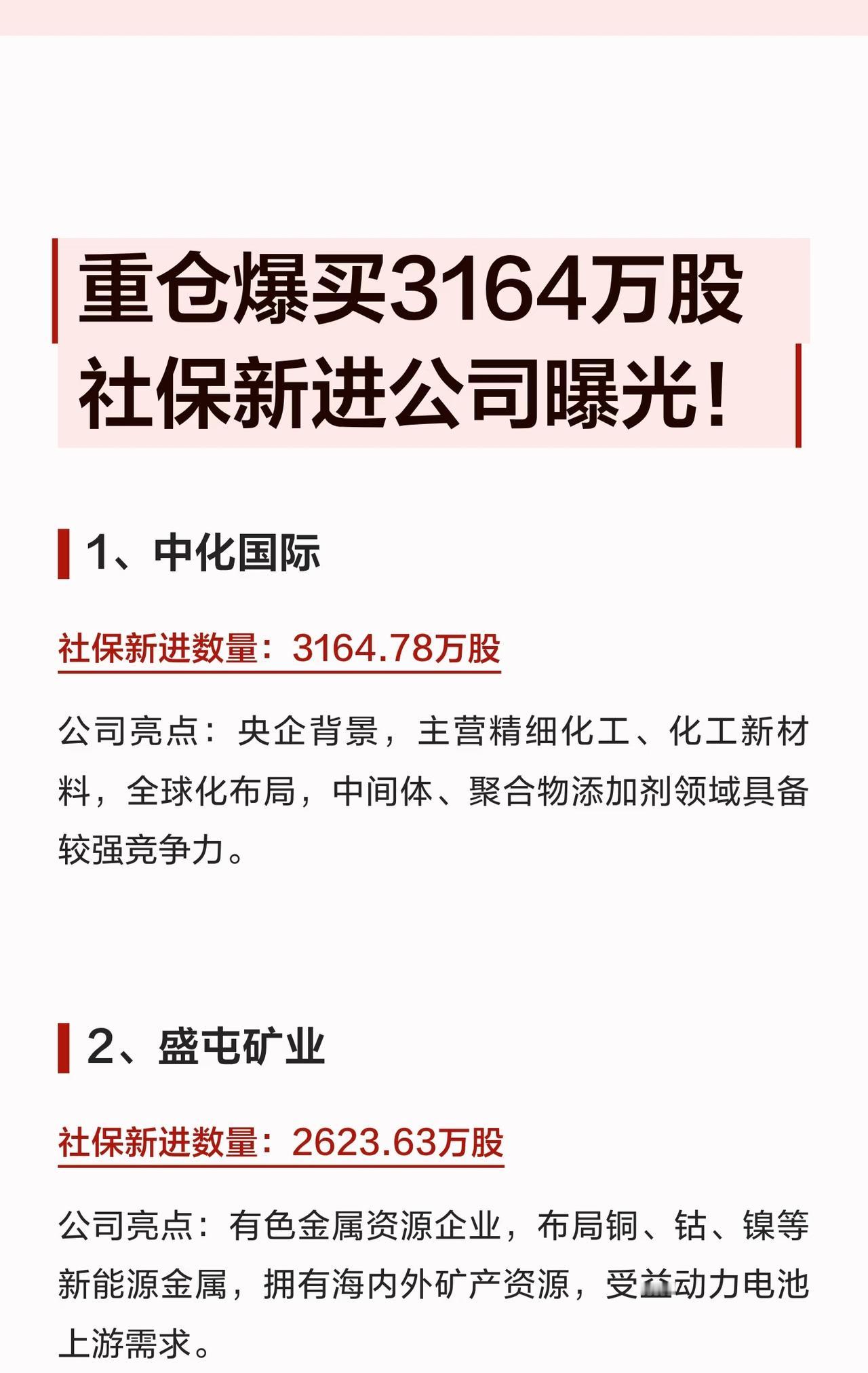跟紧国家队，社保重仓爆买这些公司！最新社保新进17家公司完整名单曝光，社保基金作