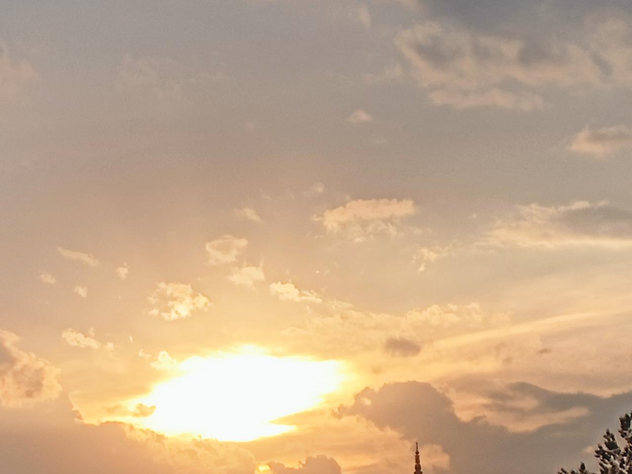 夕阳铺洒余晖，景致温柔动人。只是身心俱疲，便向着山的方向，寻一处安宁休憩。

漫