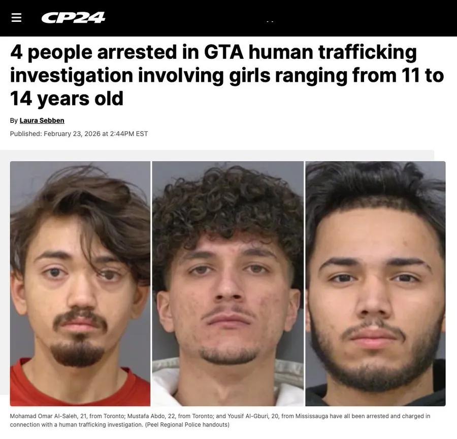号称加拿大最多元化的城市多伦多，破获骇人听闻的未成年性贩卖团伙，受害者全是11到