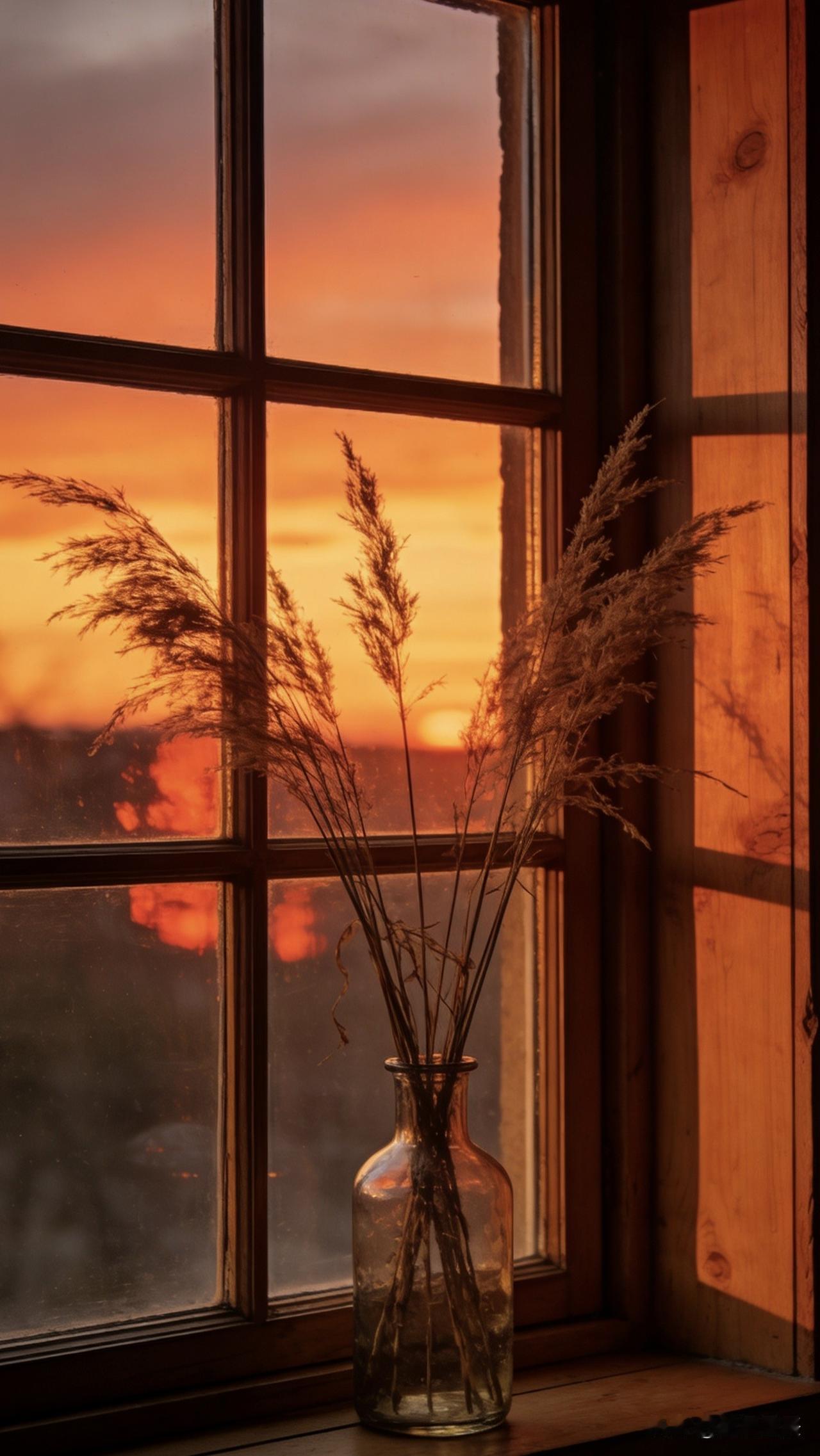 暮色染窗卸疲惫，冬夜收纳未言遗憾

暮色染窗，橘红的余晖漫过窗棂。

卸下一日的