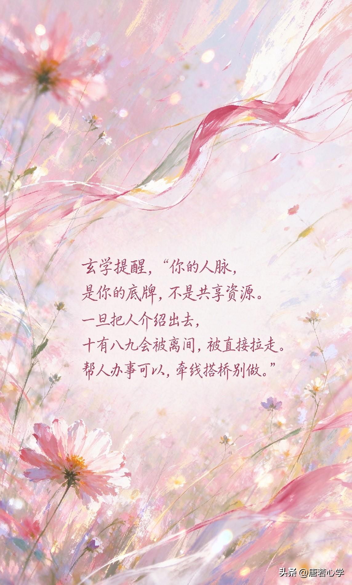 玄学提醒，“你的人脉，是你的底牌，不是共享资源。一旦把人介绍出去，十有八九会被离