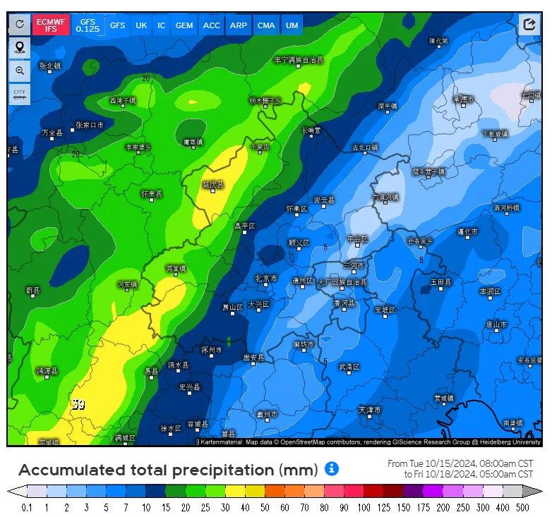 关注北京周四降水「10.15」