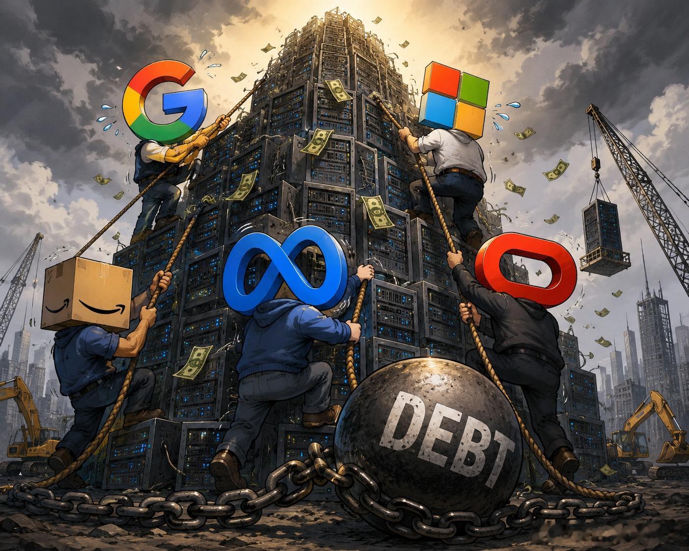 AI盛宴开始吞噬现金流：五大科技巨头五年加债3500亿美元，华尔街终于追问回报人