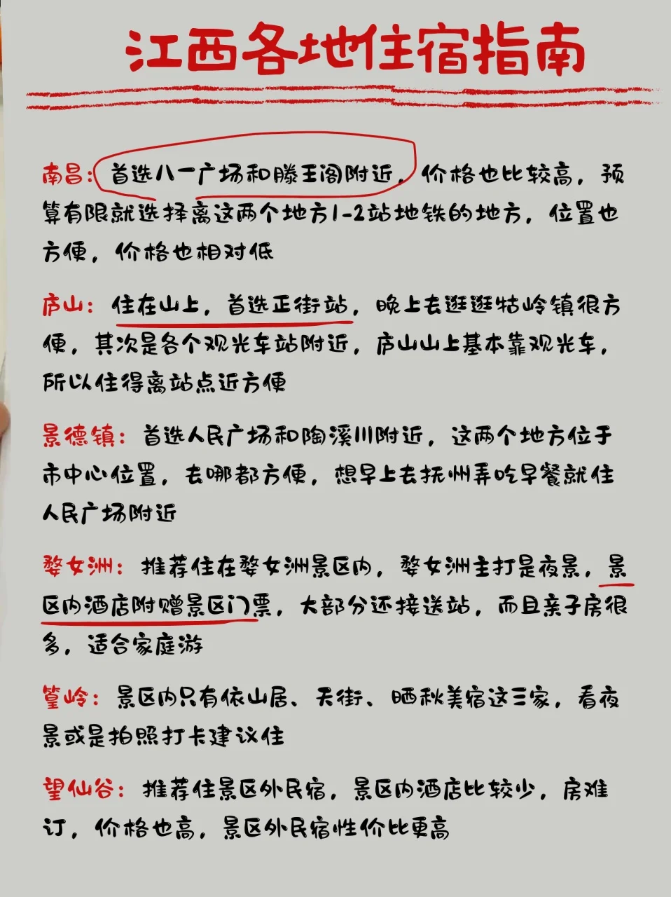 江西本地人画的地图攻略🗺一篇讲清楚❗