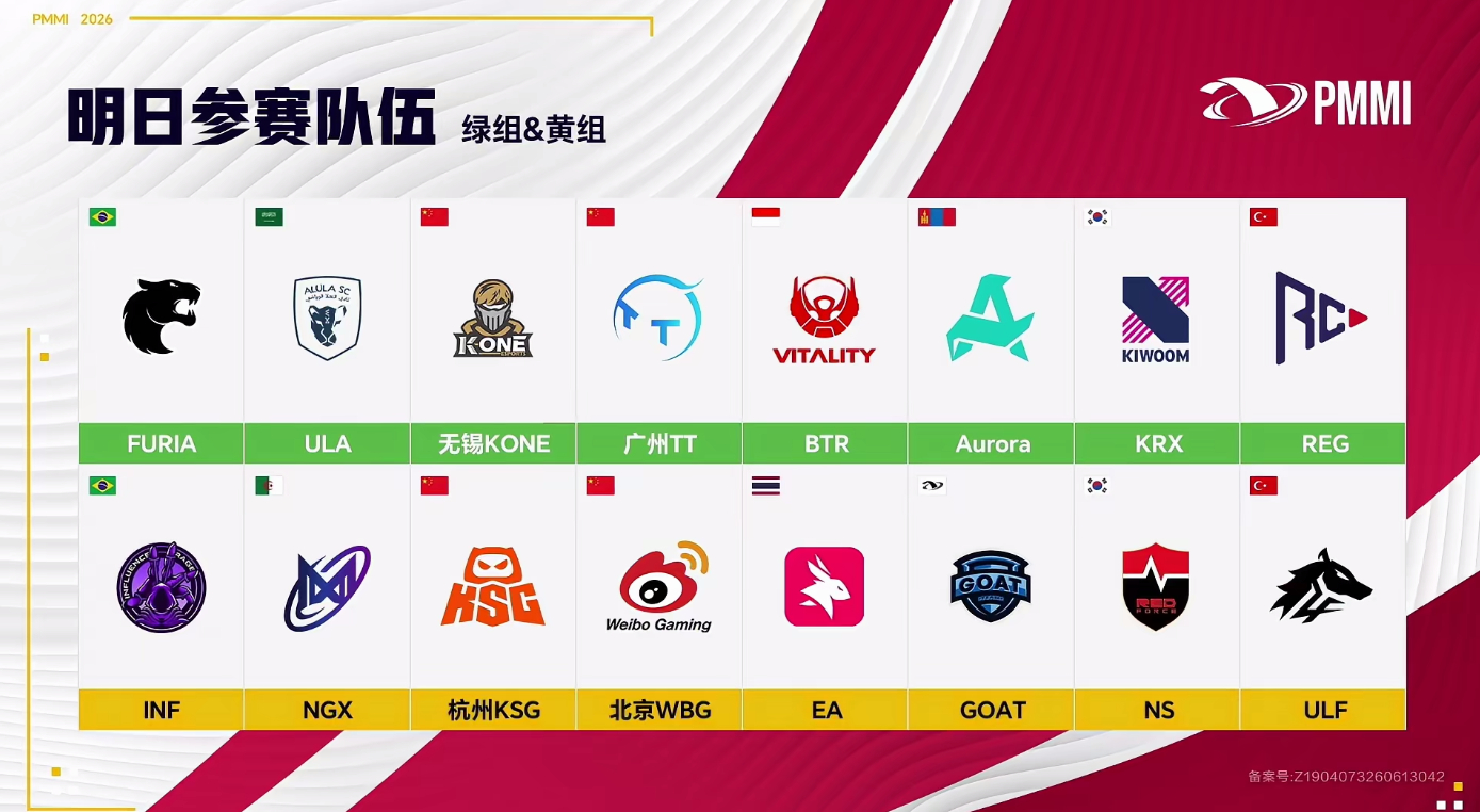 WBG8淘汰尽力局澳门邀请赛小组赛 明天参赛队伍如下！一起为PEL战队加加油吧~