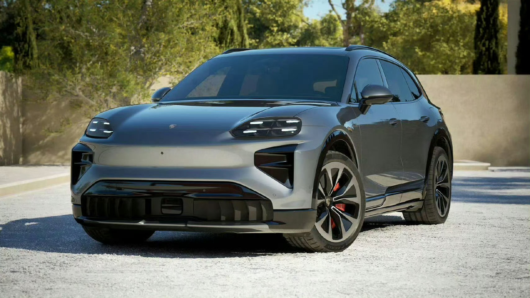 差点已经忘记了保时捷发布过纯电版卡宴，车头可以，车侧没法看，没啥审美，但尾部又很