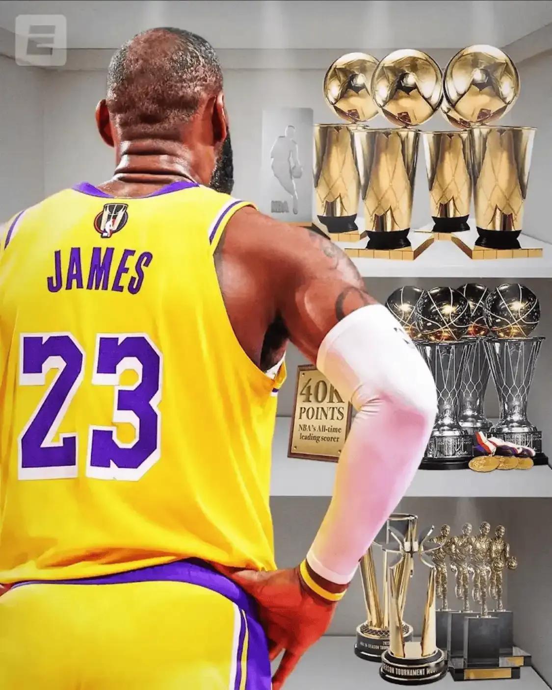 今日湖人媒体Lakers Lead晒图：爸爸，詹姆斯有多强？

图中为詹姆斯生涯
