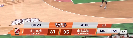领先时长20秒辽宁男篮vs山东男篮