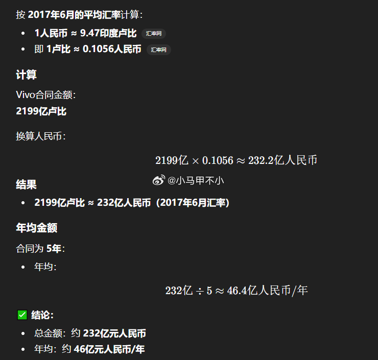 vivo高举高打的做法，小米学不会2017年，Vivo以 2199亿卢比（约23