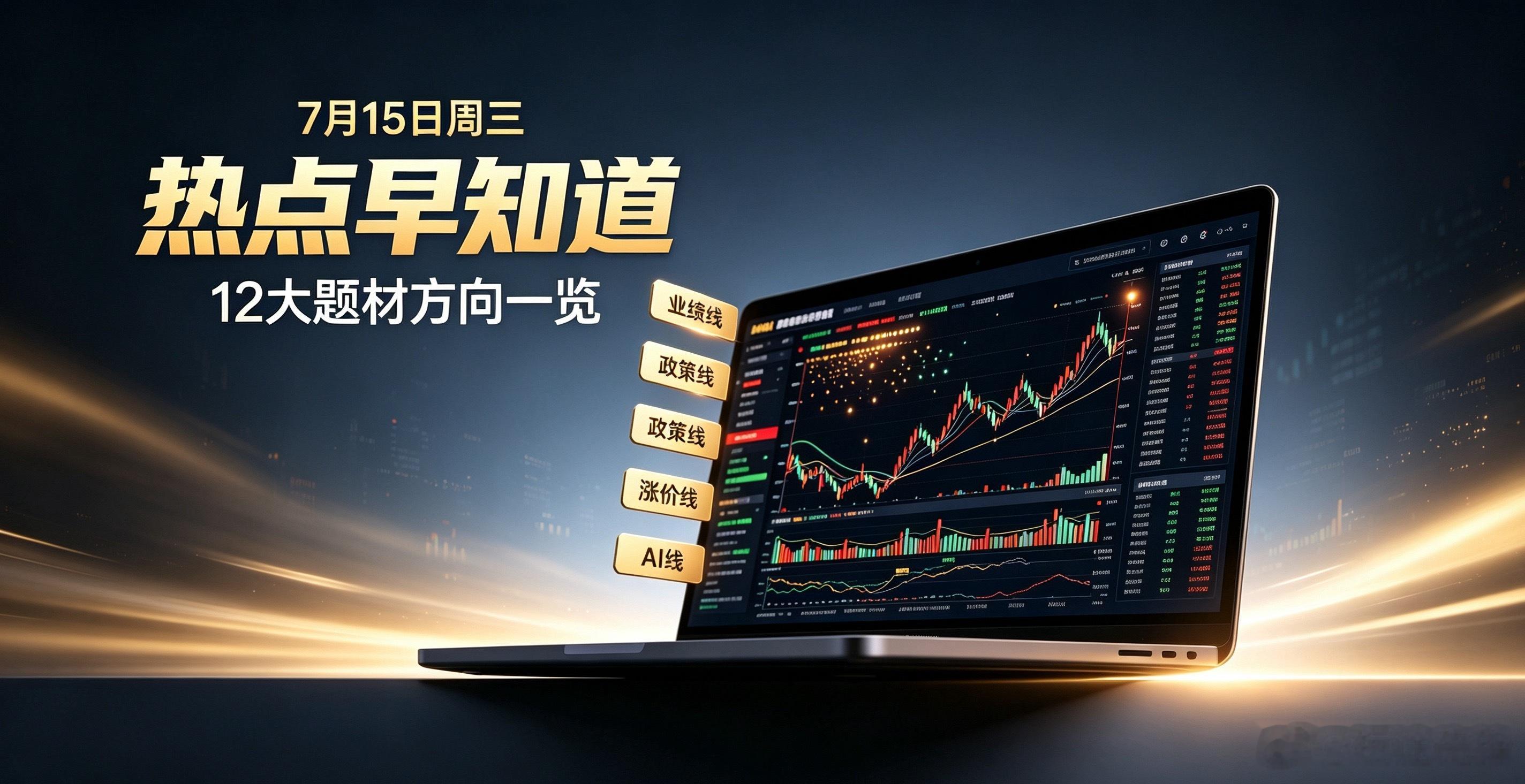 7月15日周三；A股最全题材热点前瞻！一、PCB印制电路板核心标的：生益科技、沪