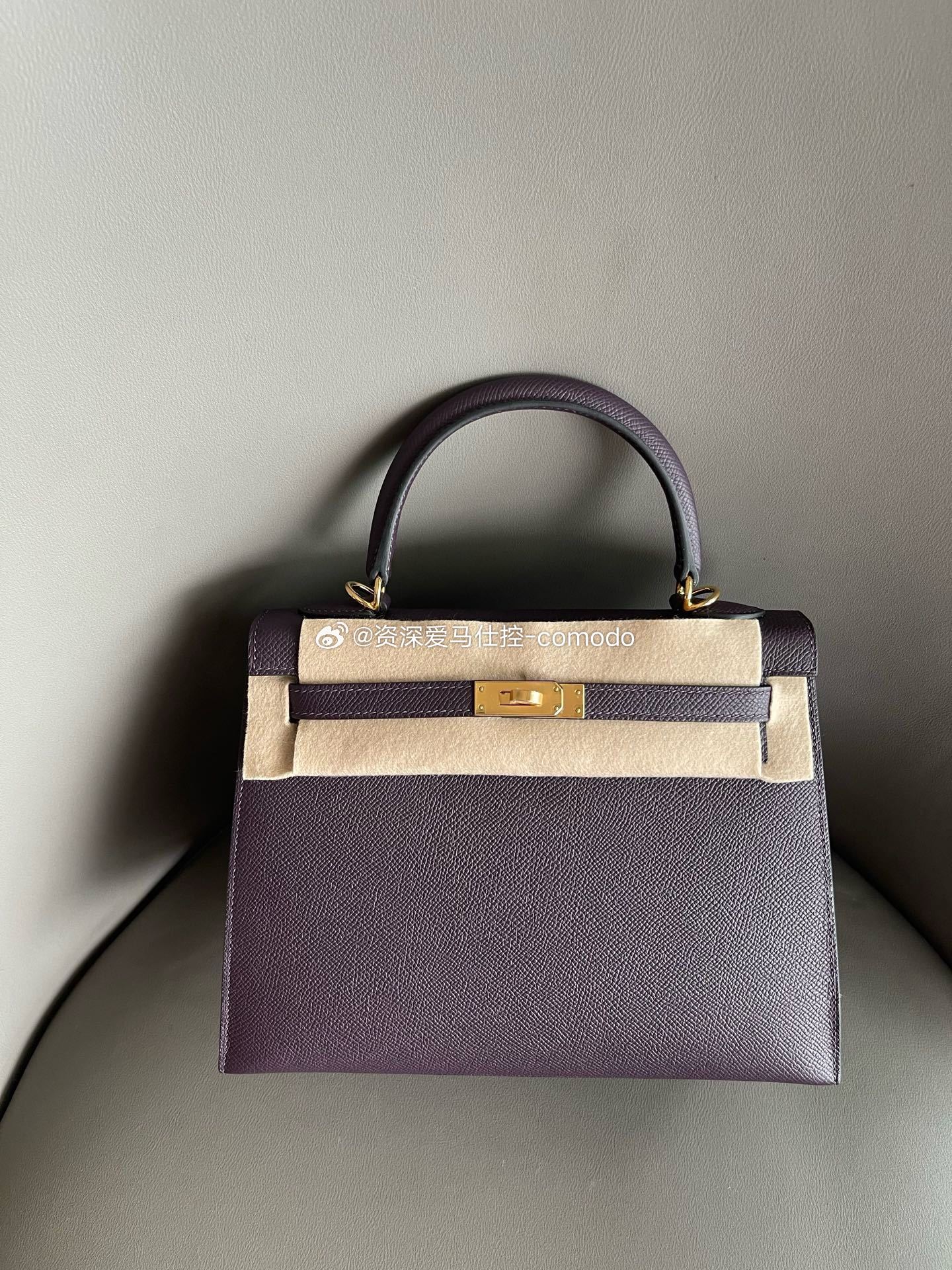 kelly25 N5 加仑紫 金扣 epsom皮 ​​​