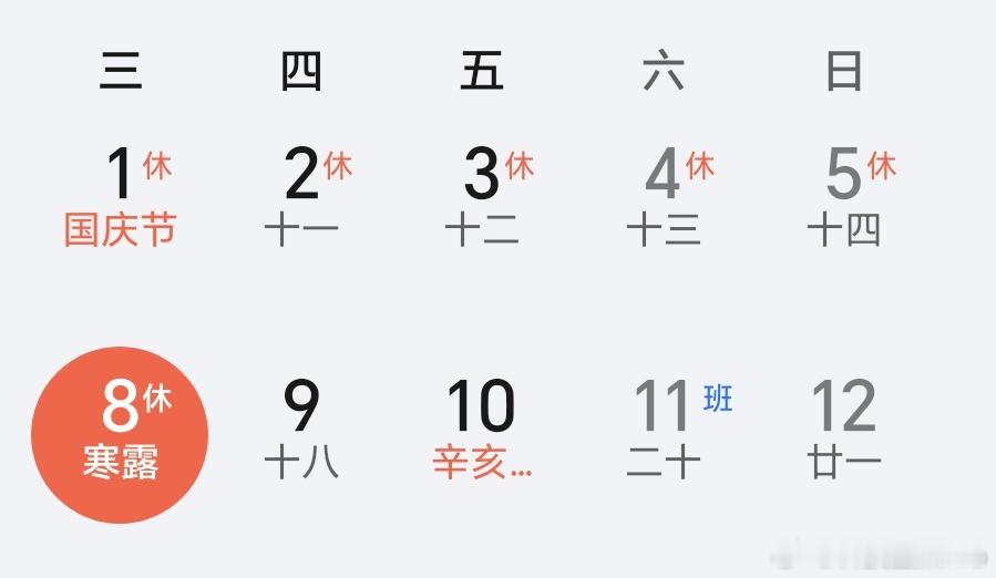 8天很短 7天很长别慌，虽然明天就要上班了，但是只需要上三天就迎来周末了，这三天