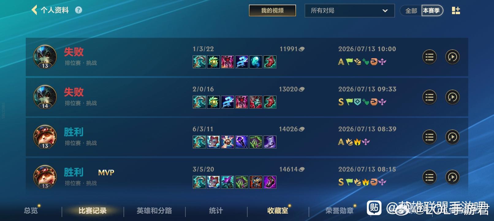 英雄联盟手游LOL手游天气主题皮肤看来我是真的不适玩辅助，辅助赢不了游戏 